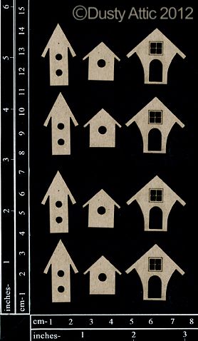 Dusty Attic - Chipboard - Nature - Mini Birdhouses