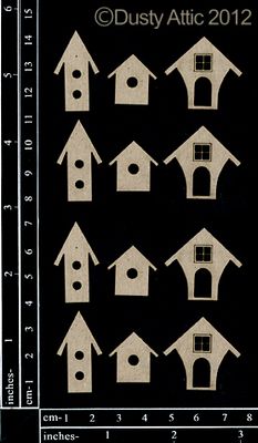 Dusty Attic - Chipboard - Nature - Mini Birdhouses