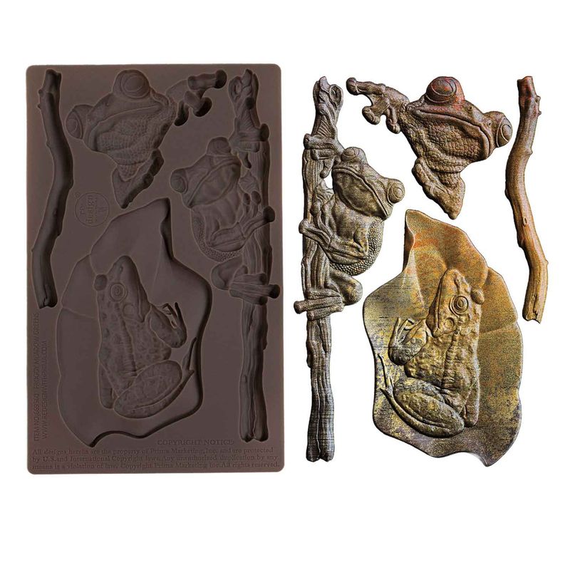 Prima Marketing - Re-Design - 5&quot;x8&quot; Silicone Mould - Froggy Meadow Greens