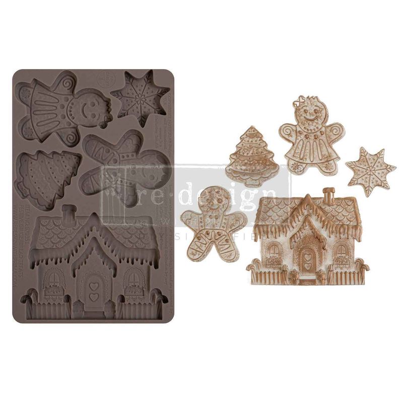 Prima Marketing - Re-Design - 5&quot;x8&quot; Silicone Mould - Festive Gingerbread Treats