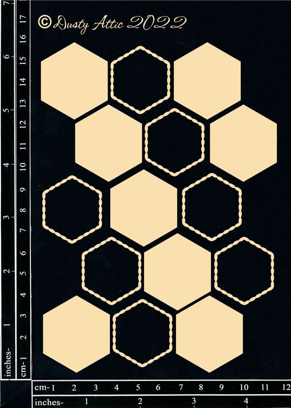 Dusty Attic - Chipboard - Hexagon #1