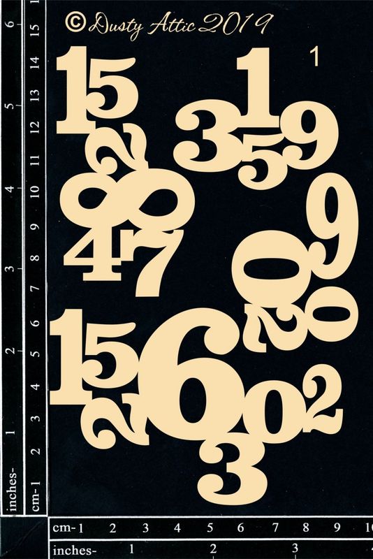 Dusty Attic - Chipboard - Words/Numbers - Broken Bits #1 - Numbers