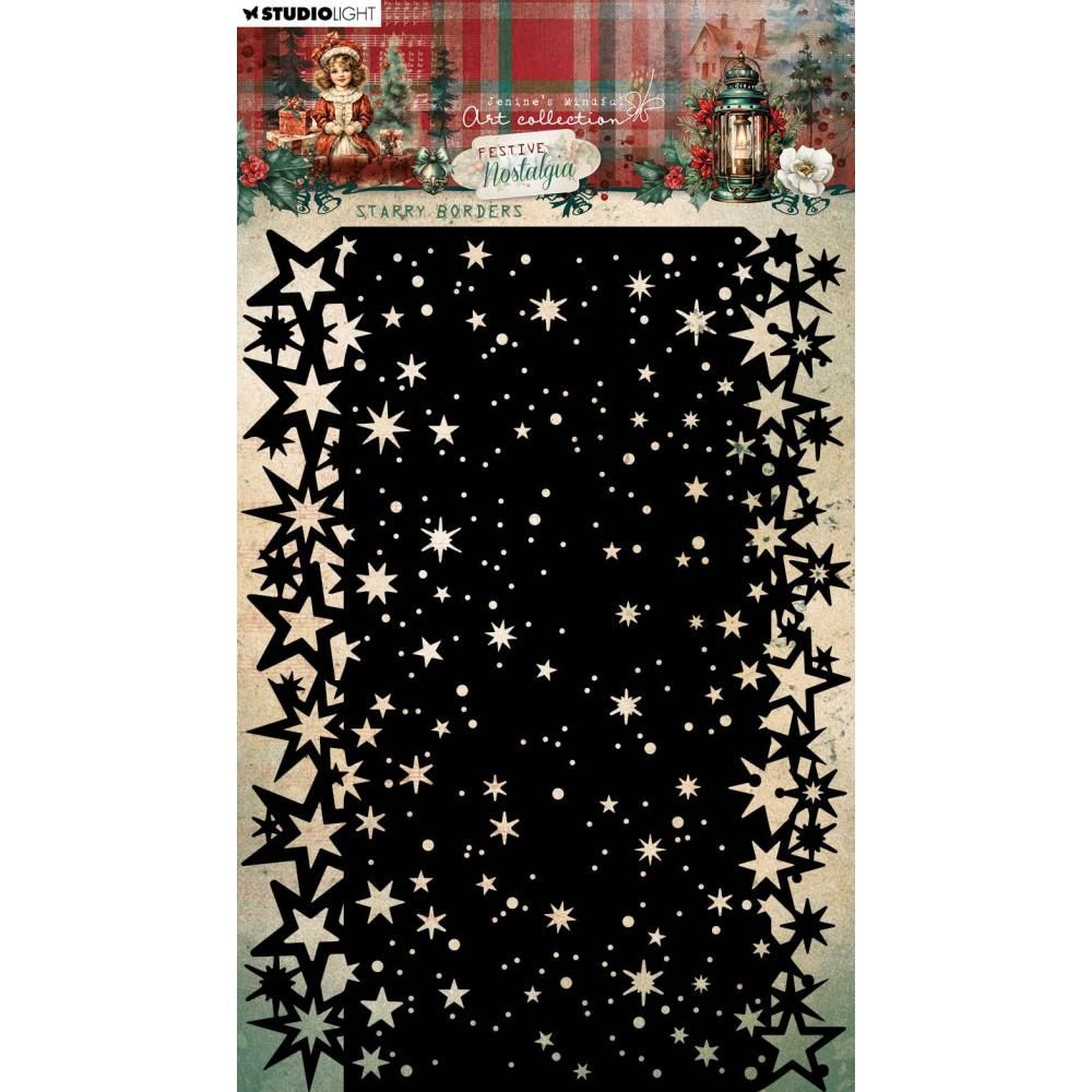Studio light - Stencil - Festive Nostalgia - Starry Borders