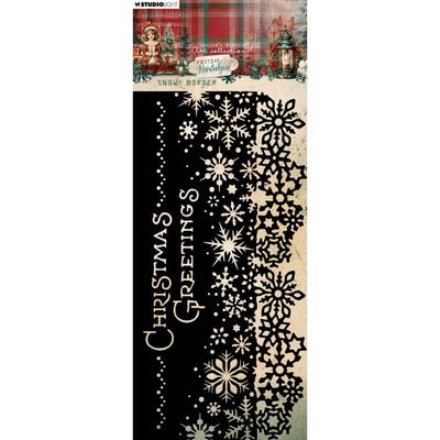 Studio light - Stencil - Festive Nostalgia - Snowy Borders