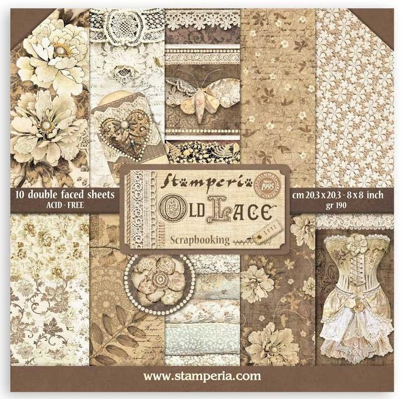 Stamperia - Old Lace - 8&quot;x8&quot; Double-sided Paper Pad