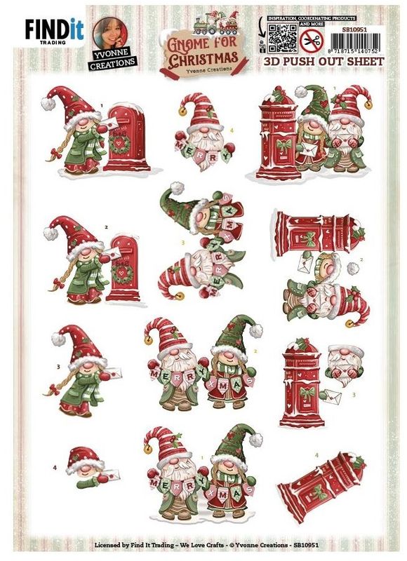 Finding it Trading - 3D Paper Tole Sheets - Gnome Christmas - Letter