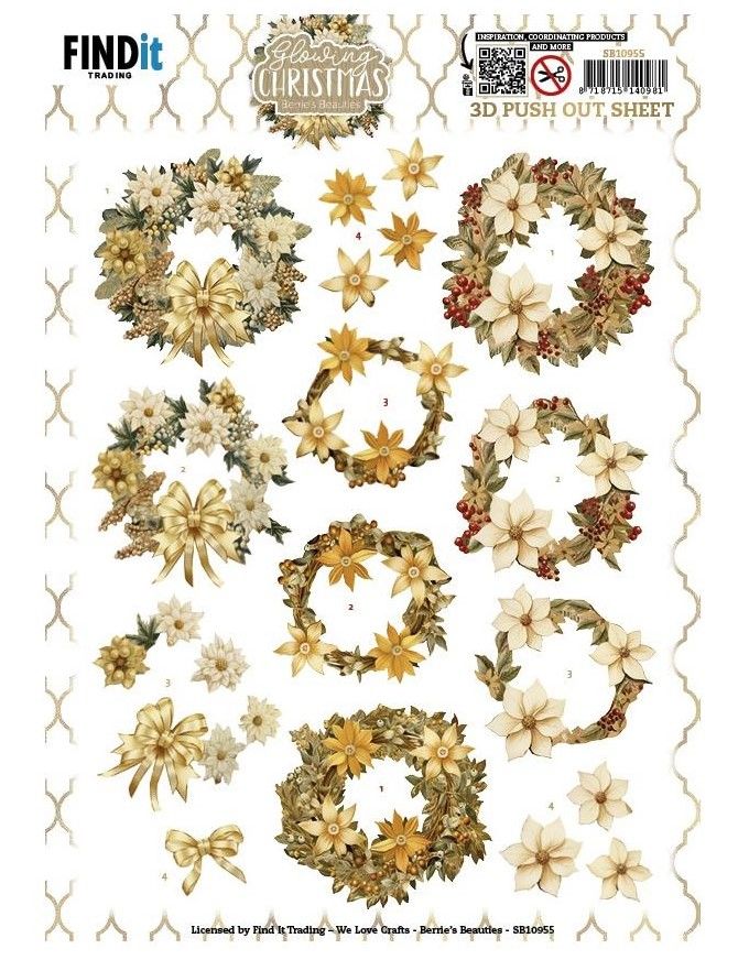 Finding it Trading - 3D Paper Tole Sheets - Glow Christmas - Wreath