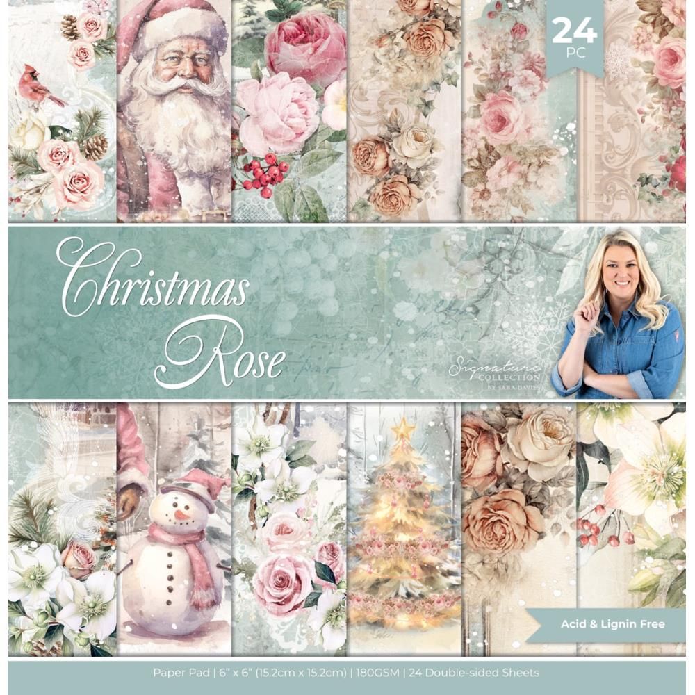 Crafter&#39;s Companion - 6&quot;x6&quot; Double-sided Paper Pad - Christmas Rose