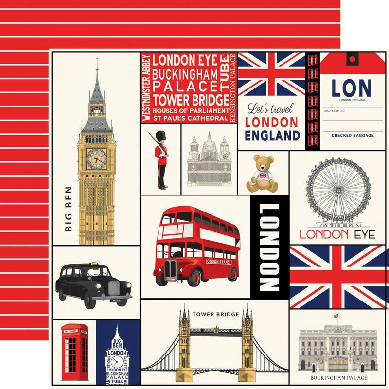 Carta Bella - London - 12&quot;x12&quot; Double-sided Paper - Journal Cards