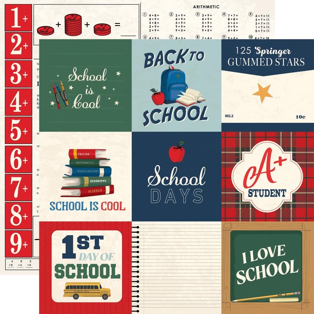 Carta Bella - Back to School - 12&quot;x12&quot; Double-sided Paper - 4&quot;x4&quot; Journalling Cards