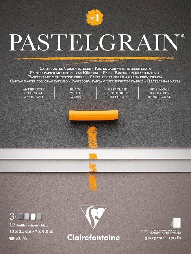 PastelGrain - #1 Black/White/Greys - Block 18x24cm
