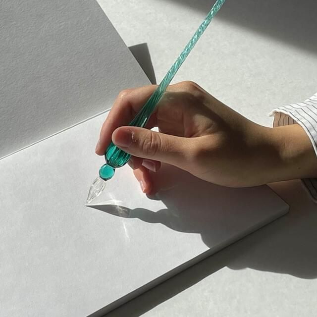 Herbin - Calligraphy - Round Glass Pen - 18cm - Emerald