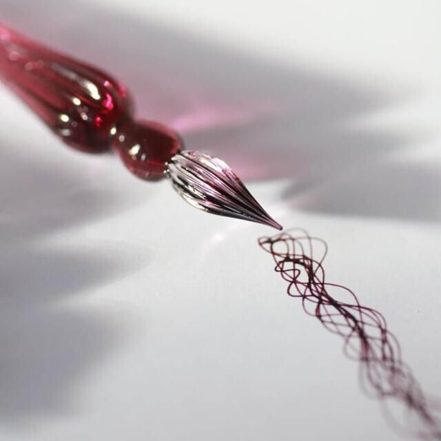 Herbin - Calligraphy - Round Glass Pen - 18cm - Violet