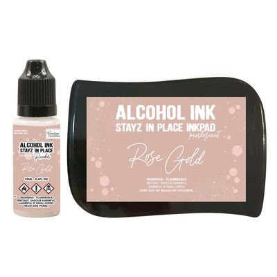 Couture Creations - Alcohol Stayz in Place Inkpad and Reinker - Rose Gold Pearlescent