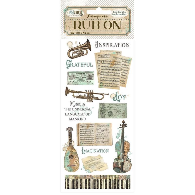Stamperia - Music - Rub-ons - Music instruments