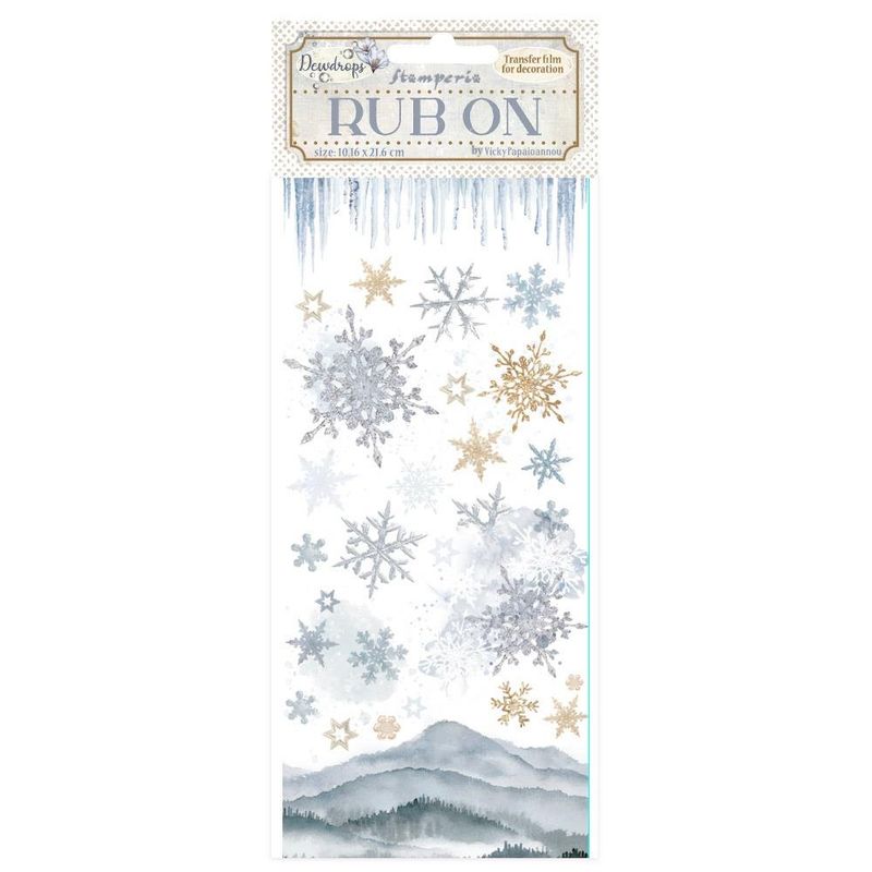 Stamperia - Dewdrops - Rub-ons - Snowflakes