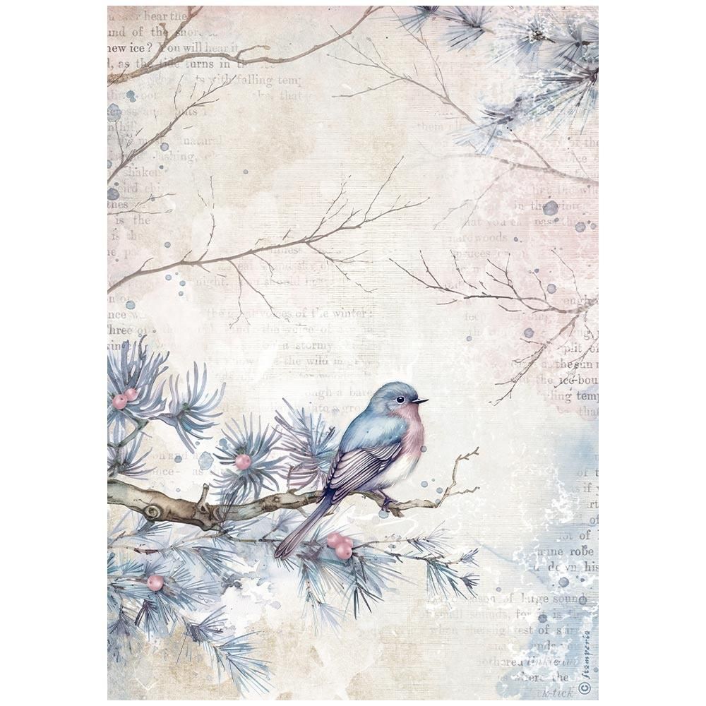 Stamperia - Dewdrops - A4 Rice Paper - Bird