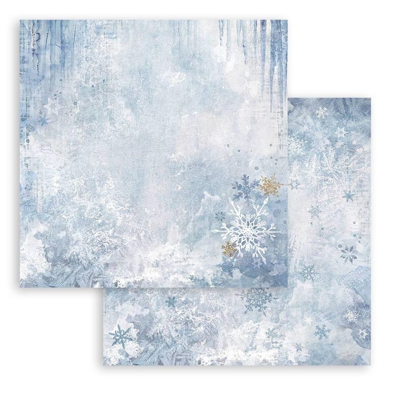 Stamperia - Dewdrops - 12&quot;x12&quot; Double-sided Paper - Blue Snowflakes