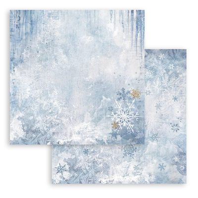 Stamperia - Dewdrops - 12&quot;x12&quot; Double-sided Paper - Blue Snowflakes