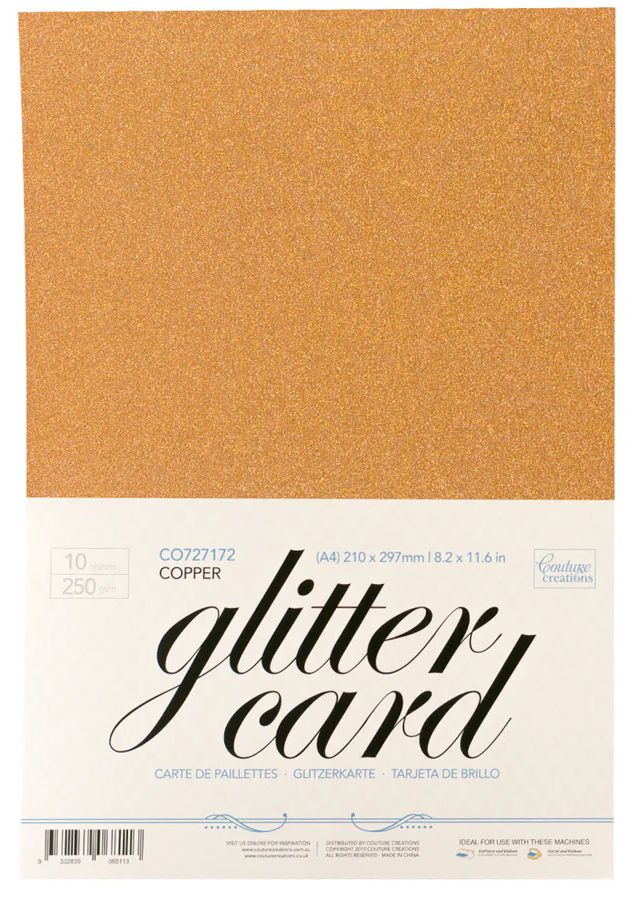 Couture Creations - A4 Glitter Card - Copper