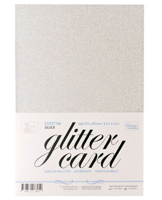 Couture Creations - A4 Glitter Card - Silver