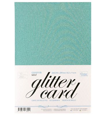 Couture Creations - A4 Glitter Card - Mint