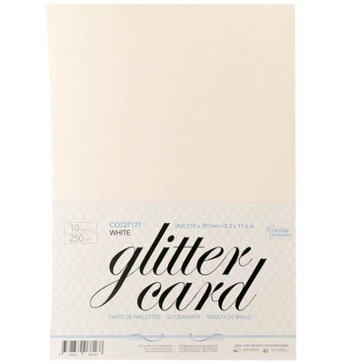 Couture Creations - A4 Glitter Card - White