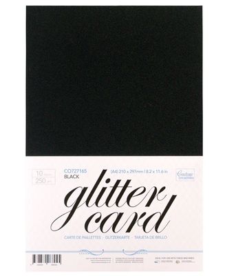 Couture Creations - A4 Glitter Card - Black