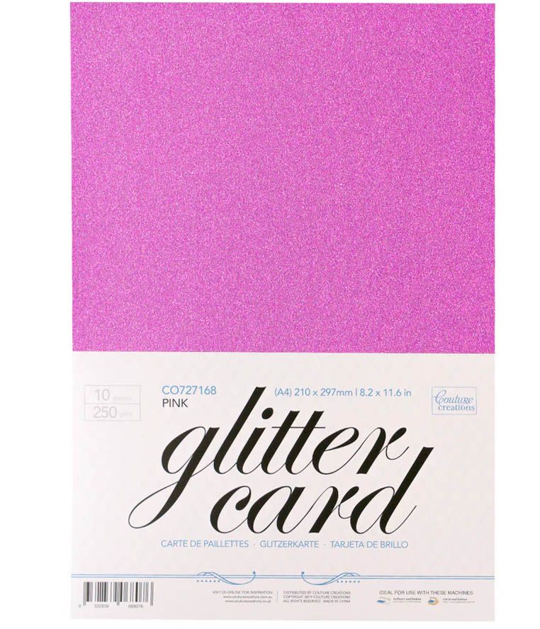 Couture Creations - A4 Glitter Card - Pink