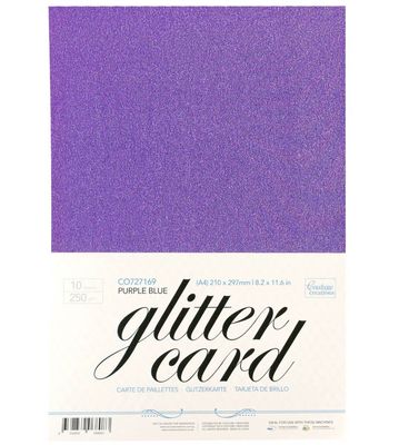 Couture Creations - A4 Glitter Card - Purple blue