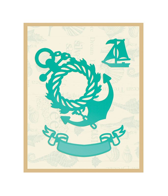 Couture Creations - Metal Die - Wreathed Anchor and Banner Set