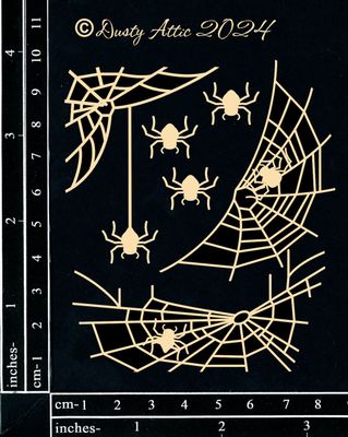 Dusty Attic - Chipboard - Halloween/Nature - Mini Cobwebs