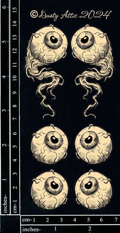 Dusty Attic - Chipboard - Halloween - Eerie Eyeballs