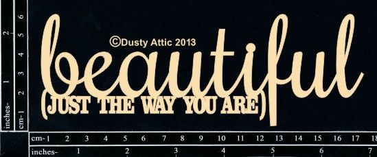 Dusty Attic - Chipboard - Words - Beautiful