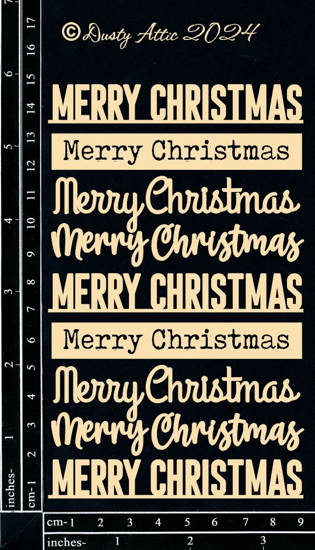 Dusty Attic - Chipboard - Words - Merry Christmas