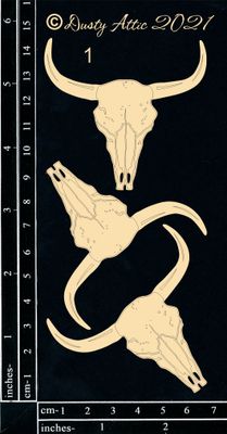 Dusty Attic - Chipboard - Outback - Cow Skulls #1