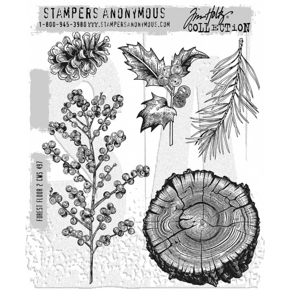 Stampers Anonymous - Tim Holtz - Cling Mount Stamps - Forest floor 2