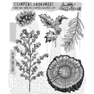 Stampers Anonymous - Tim Holtz - Cling Mount Stamps - Forest floor 2