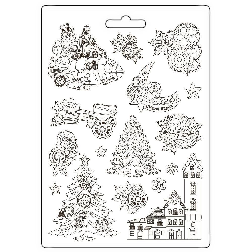 Stamperia - Gear up for Christmas - A4 Soft Mould - Trees and Elements