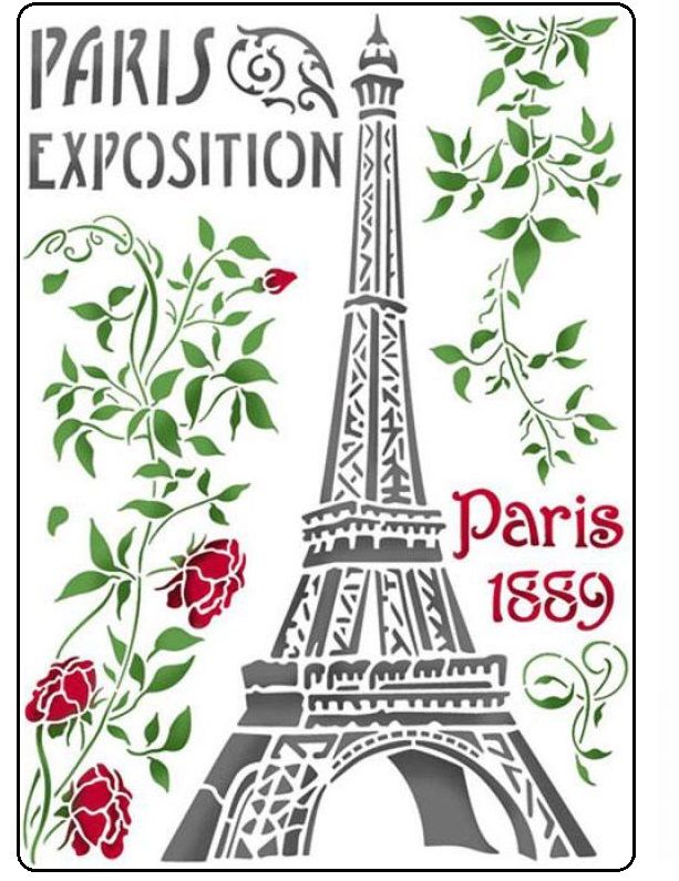Stamperia - Stencils - 21 x 29.7cm - Eiffel Tower