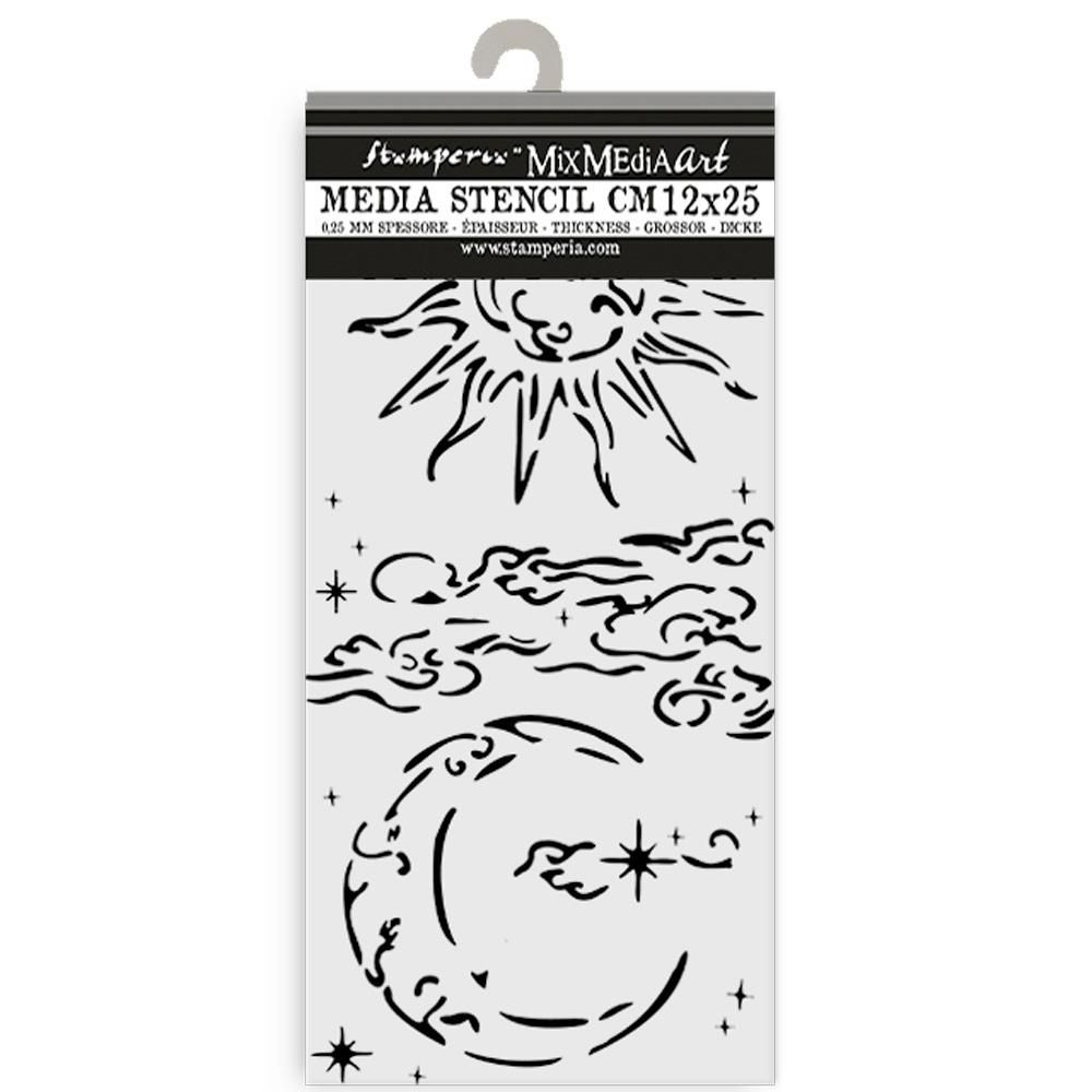 Stamperia - Masquerade - Thick 12x25cm Stencil  - Sun and Moon