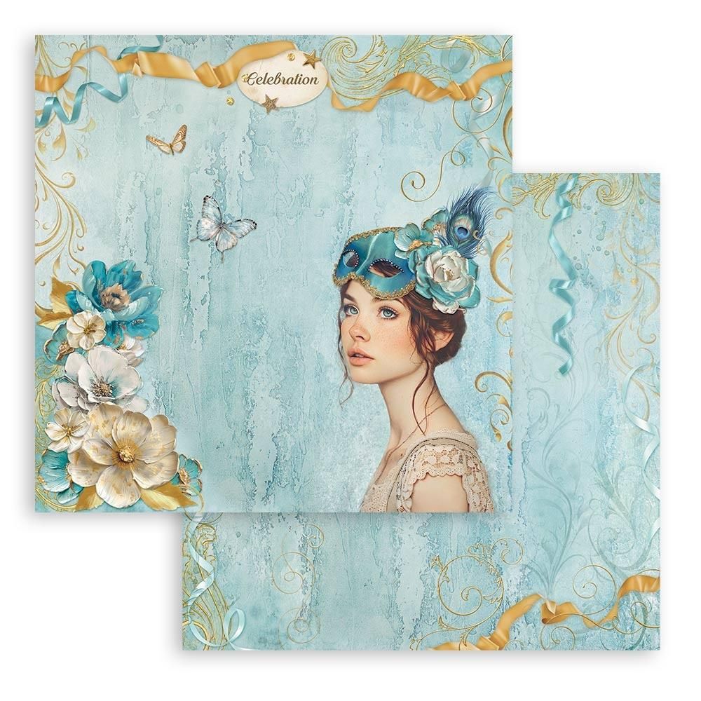 Stamperia - Masquerade - 12&quot;x12&quot; Double-sided Paper - Celebrating Lady