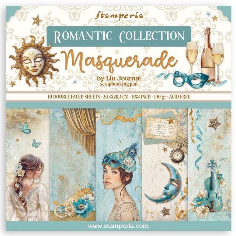 Stamperia - Masquerade - 8&quot; x 8&quot; Double-sided Paper Pad