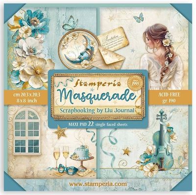 Stamperia - Masquerade - 8&quot; x 8&quot; Single-sided Paper Pad
