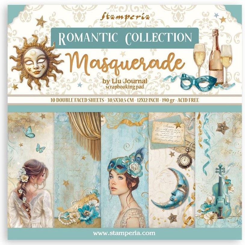 Stamperia - Masquerade - 12&quot;x12&quot; Double-sided Paper Pad