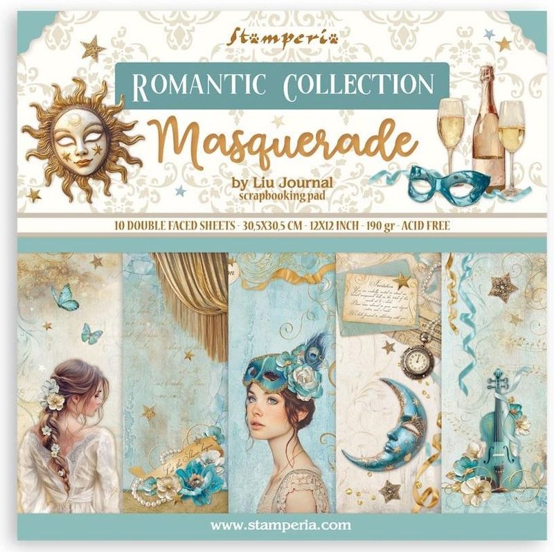 Stamperia - Masquerade - 12&quot;x12&quot; Double-sided Paper Pad