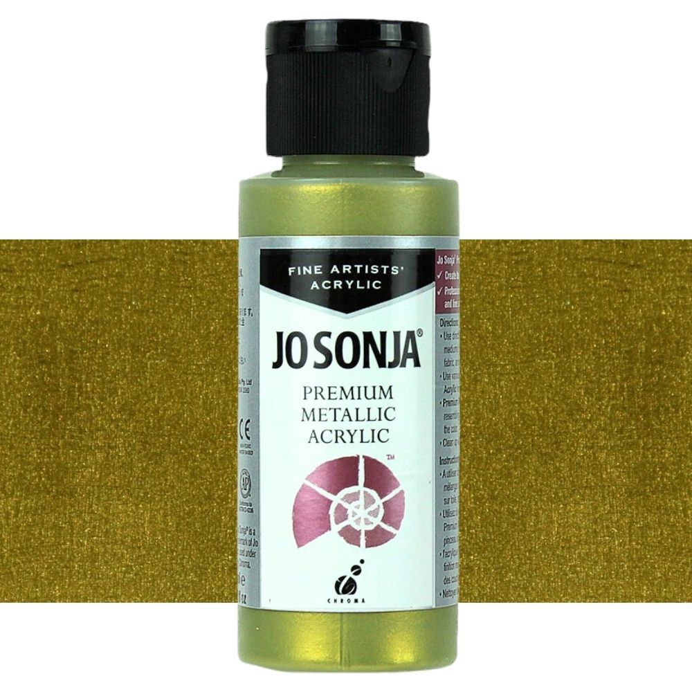 Chroma - Jo Sonja - Premium Metallic Acrylic - 60ml - Green Gold