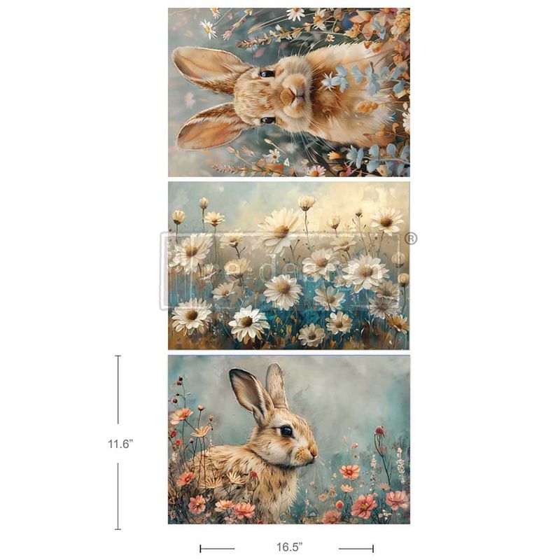 Prima Marketing - Re-Design - A3 Decoupage Fiber Pack - Garden Bunny Tales