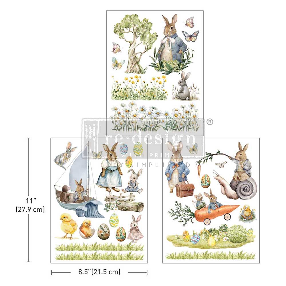 Prima Marketing - Re-Design - Middy Decor Transfers - Bunny Trails