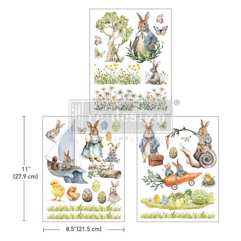 Prima Marketing - Re-Design - Middy Decor Transfers - Bunny Trails